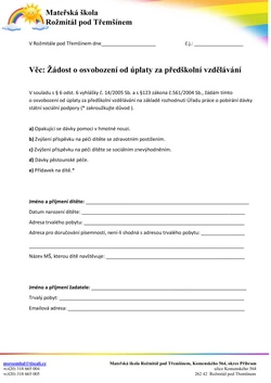 Žádost o osvobození od úplaty